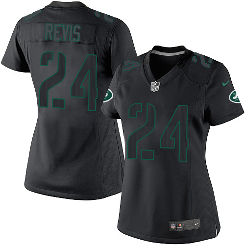 Women's Limited Darrelle Revis Nike Jersey Black - #24 Impact NFL New York Jets